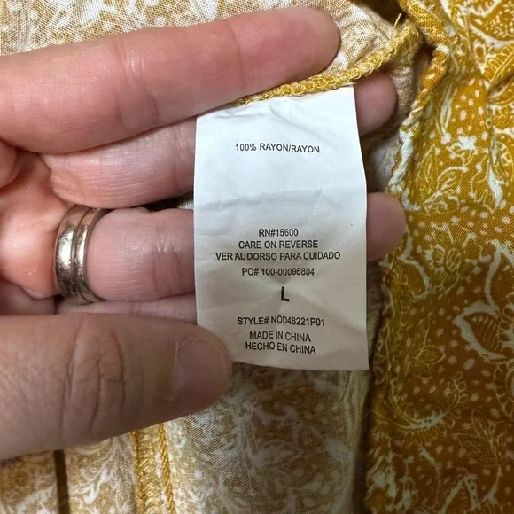 Rewind Boho Mixed Paisley Print Juniors Sz Large Yellow Mini Dress - Picture 8 of 9